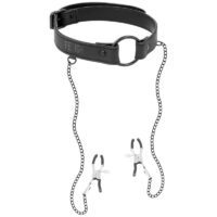 FETISH SUBMISSIVE -  Collana con morsetti per capezzoli
